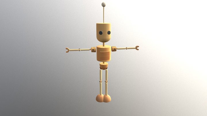 Blake-3d cartoon wooden character 3D Model