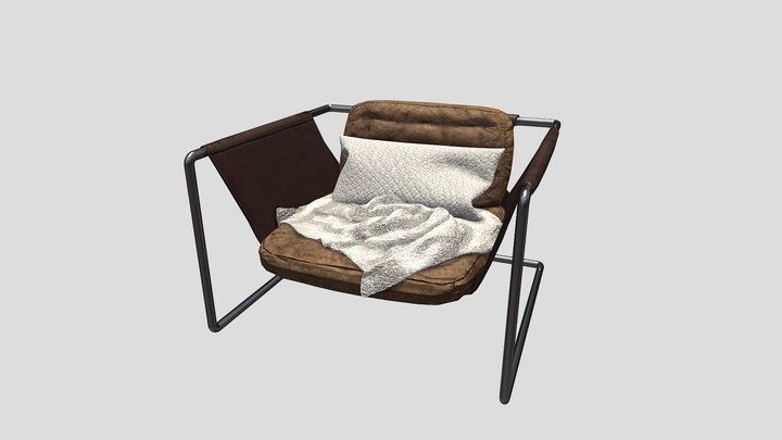 Suspension Chair With Blanket 3D Model