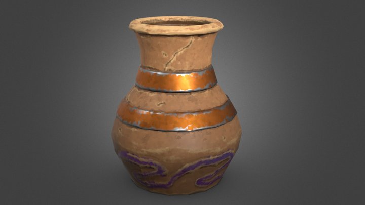 Stylised lowpoly vase 3D Model