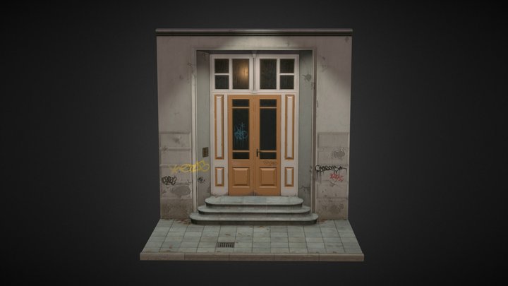Tenement doors in the night 3D Model