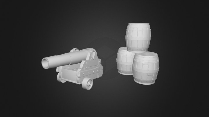 Sea of Thieves | cannon & barrel [v2] 3D Model