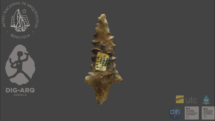 Ponta  "denticulada" com pedúnculo, Lunda-Norte 3D Model