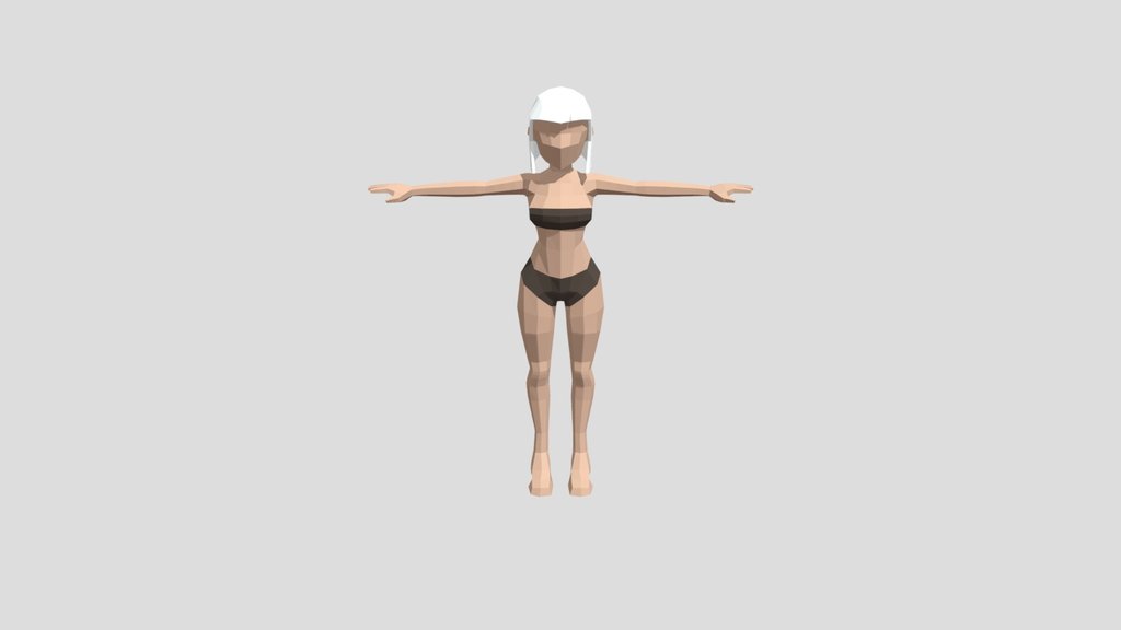 Low poly female base mesh