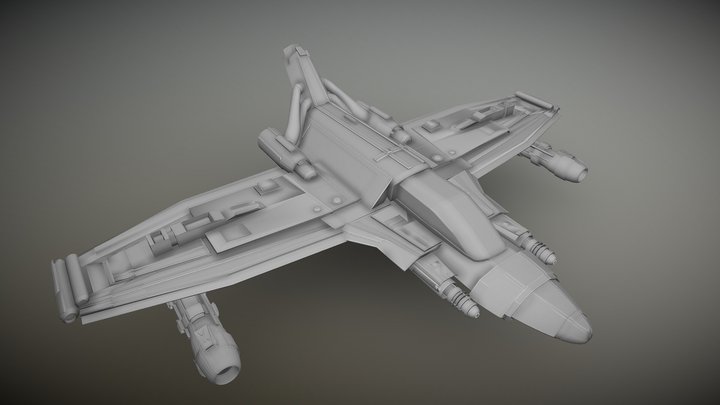 Sci- Fi Plane or Space Ship 3D Model