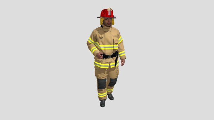 Firefighter in Turnout Gear – Modello 3D gratuito STL