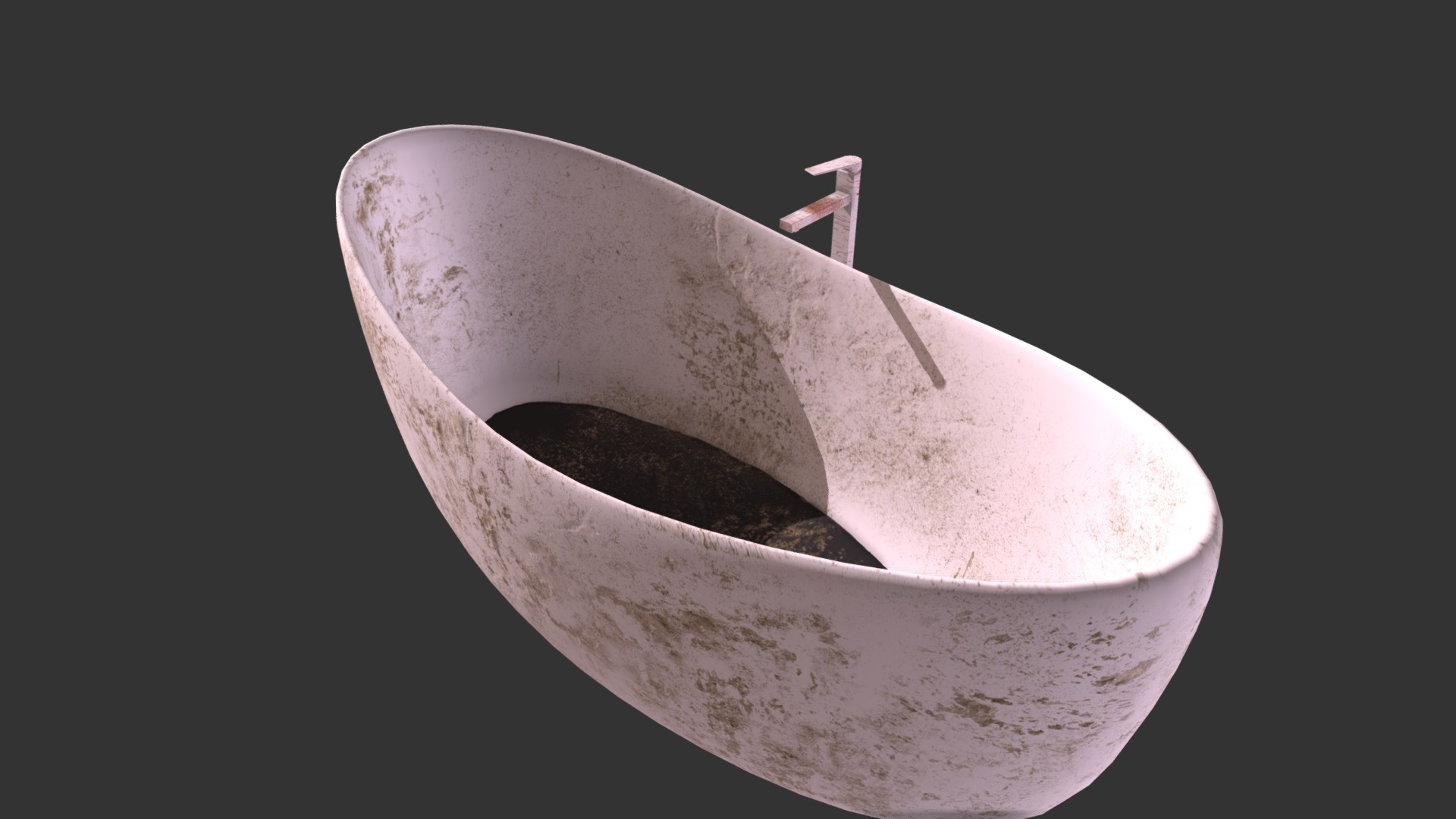 3D model Bath Tub abandoned - This is a 3D model of the Bath Tub abandoned. The 3D model is about a roll of toilet paper.