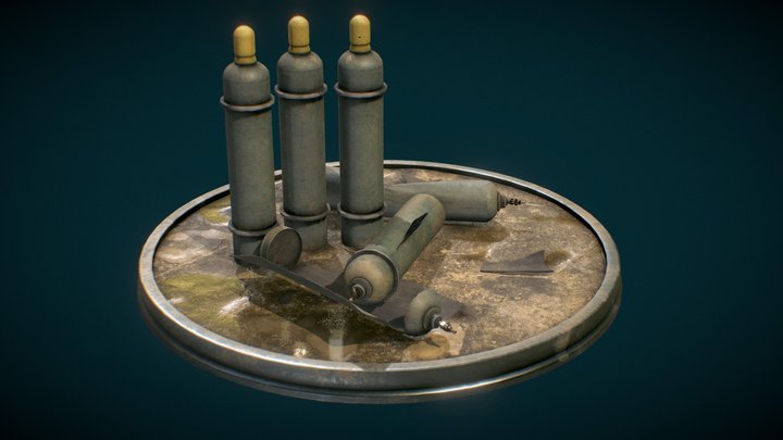 Gas Tanks set. Lowpoly (OPTIMISED) 3D Model