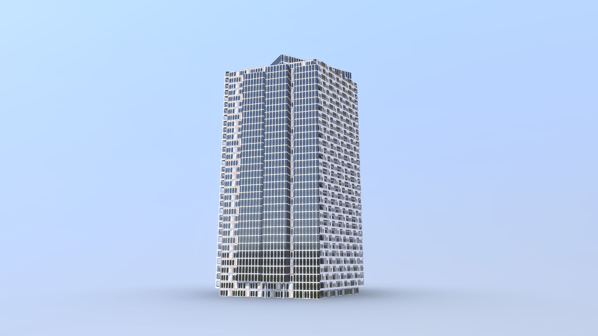 3D model River Point Tower - This is a 3D model of the River Point Tower. The 3D model is about a tall building with a clear sky.