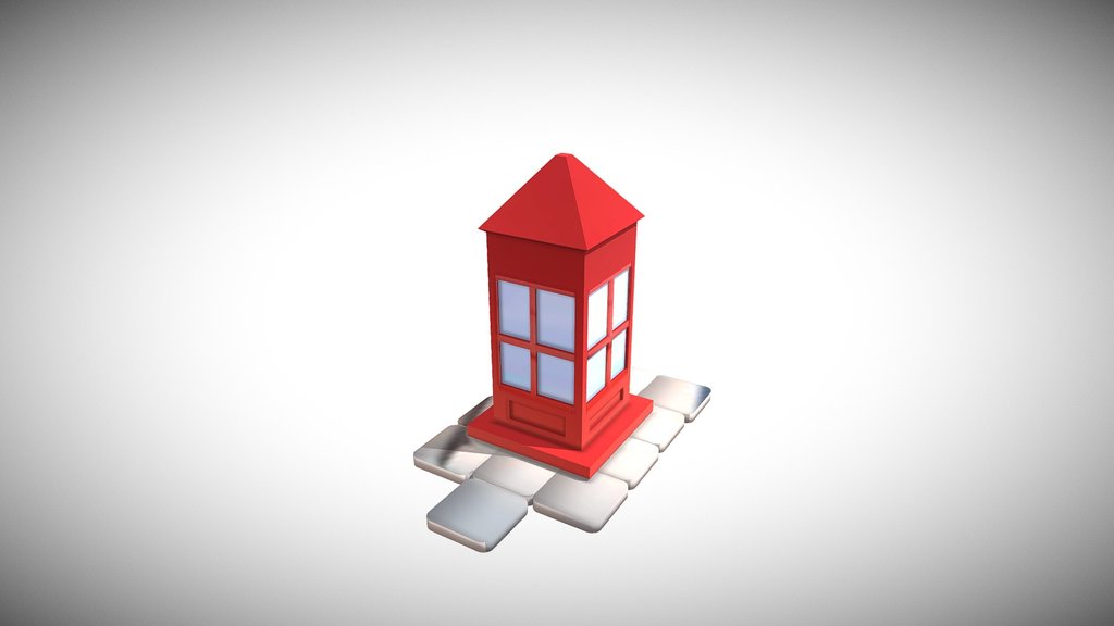 3d phone booth model