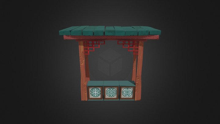 Tradisional Chinese Booth vers 2 3D Model
