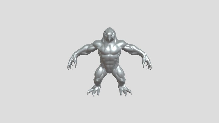 muscular anthropomorphic penguin warrior 3D Model