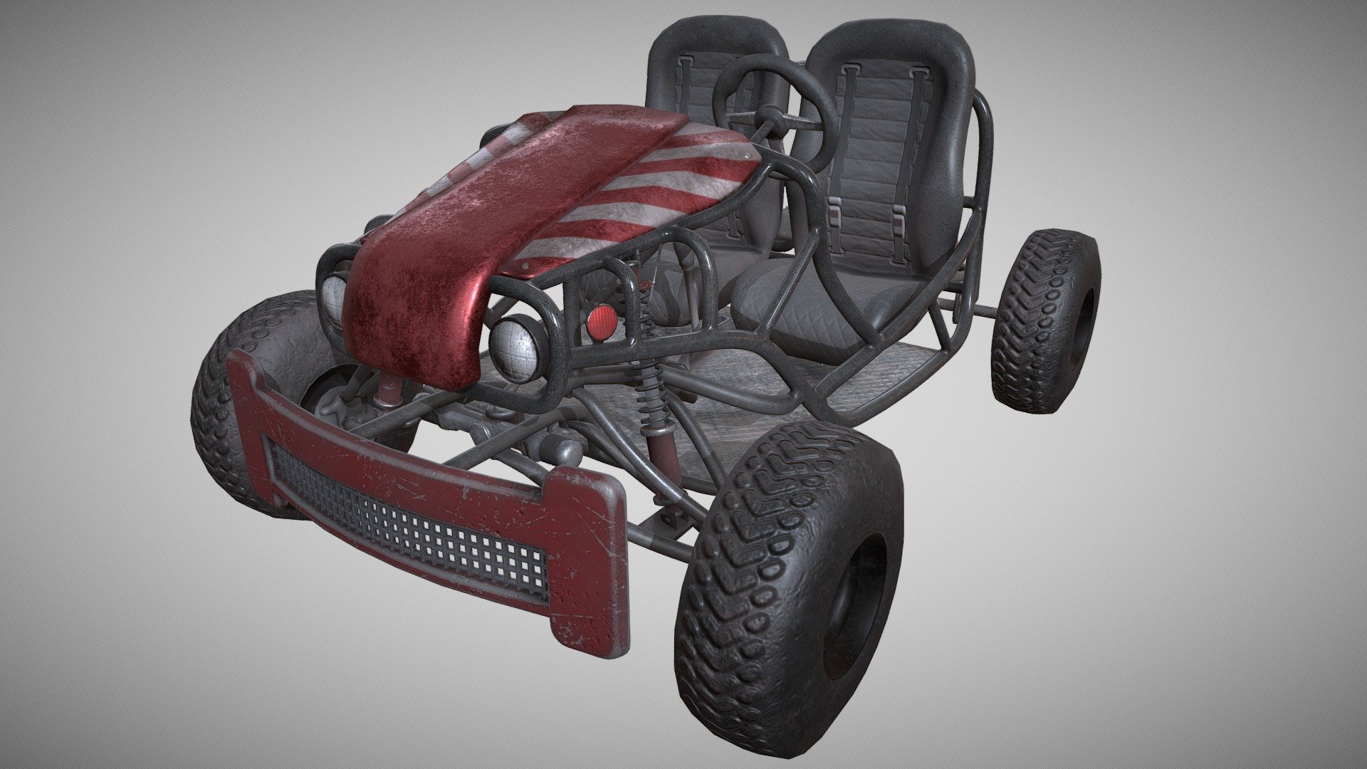 Kart de gasolina con barra antivuelco montada Modelo 3D $119 - .max - Free3D