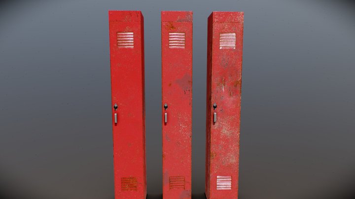 Time-Worn School Lockers 3D Model