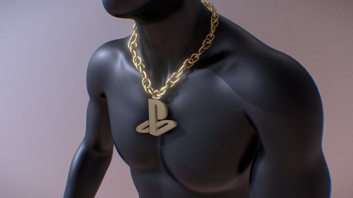 Playstation Chain Necklace 3D Model