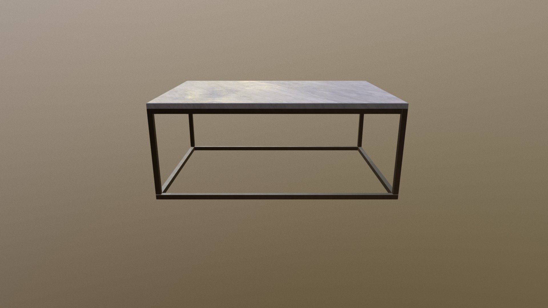 Modern Table with Steel and Carrara Marble