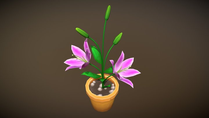 Hand Painted Lily! 3D Model