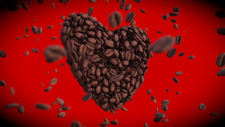 Coffee Bean Heart (#SketchfabWeeklyChallenge) 3D Model