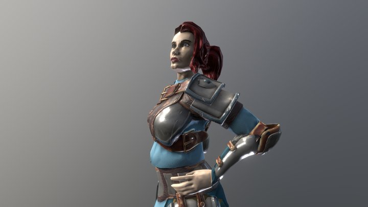 Shield Maiden Character 3D Model