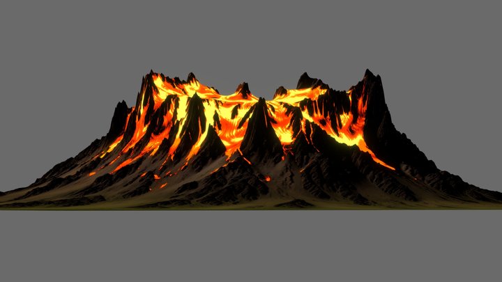 Lava Volcano Mountain 3D Model