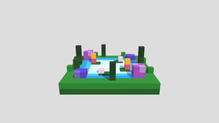 Fairy Mirror Lake - Voxel 32x32 (Animated) – Gratis 3D-model STL