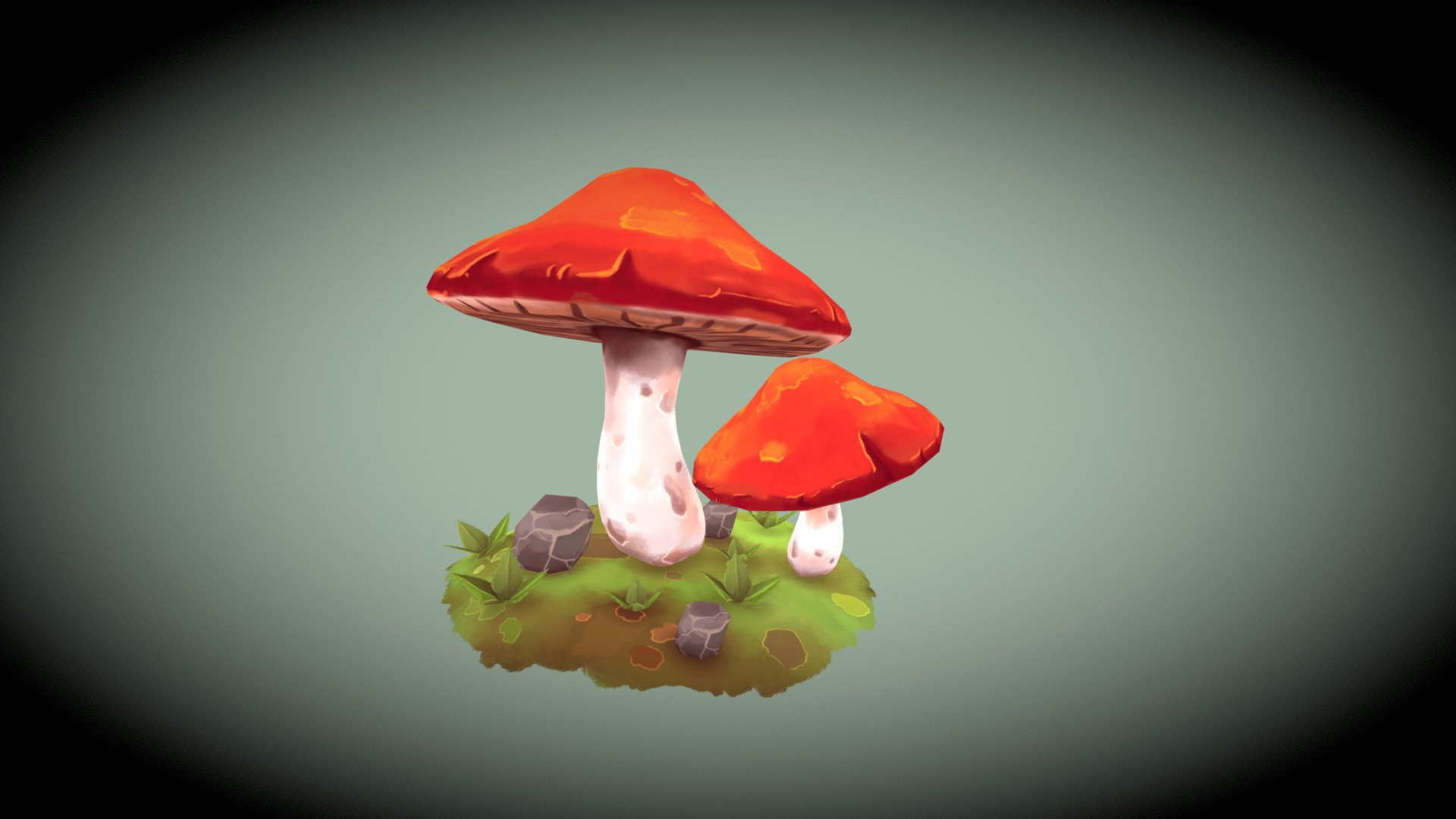 Handpainted mushrooms