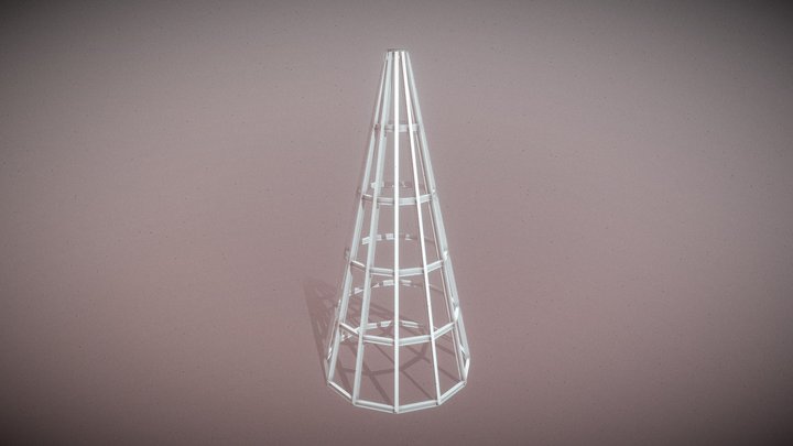 estrutura cone de colunas de ferro 3D Model