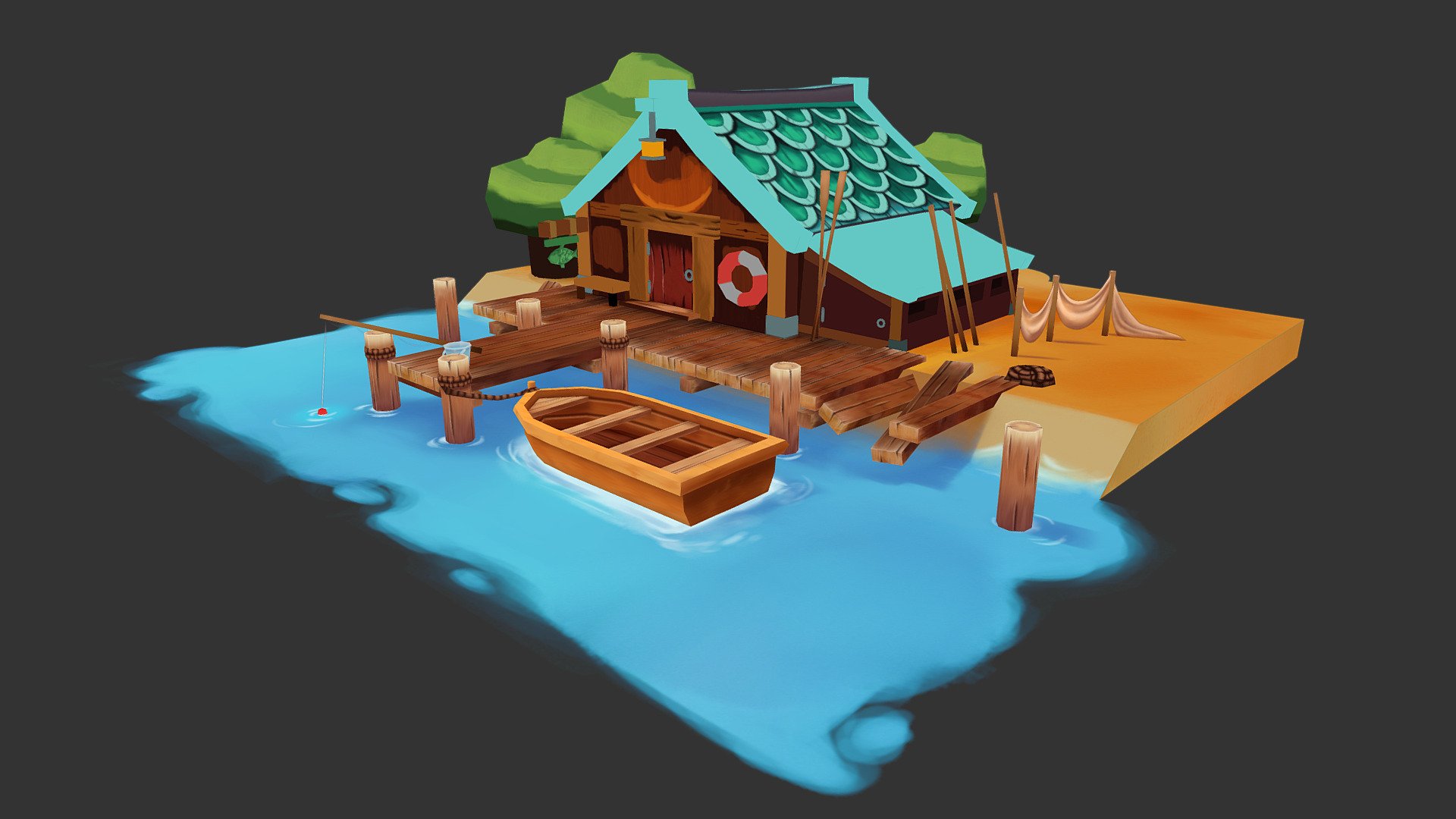 Fishing Hut 3D model by Hanaphi [9696df3] Sketchfab