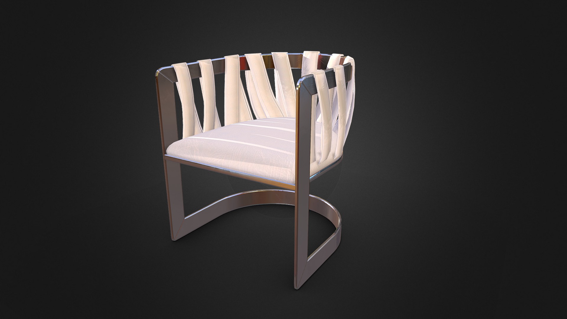 3D model Minimal Modern Dining Chair - This is a 3D model of the Minimal Modern Dining Chair. The 3D model is about a white chair with a cushion.