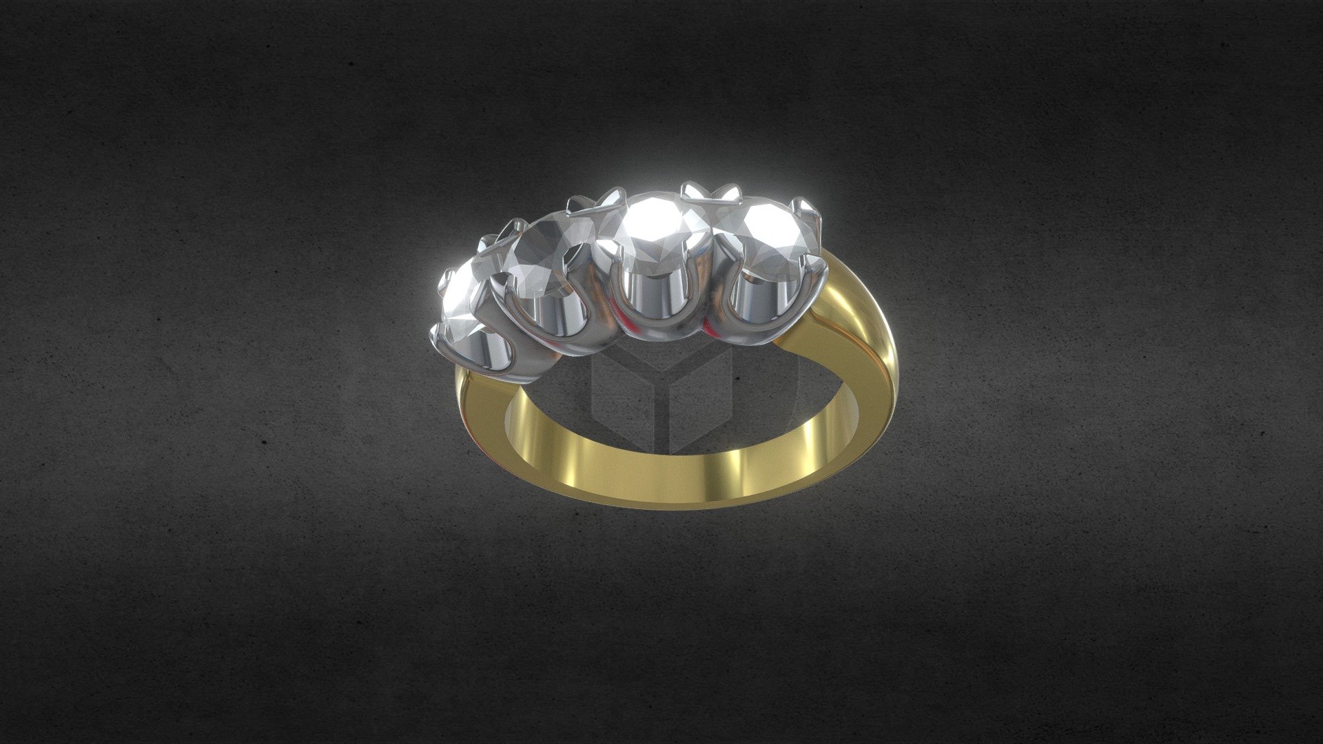 FOUR STONE SCALLOP DIAMOND RING