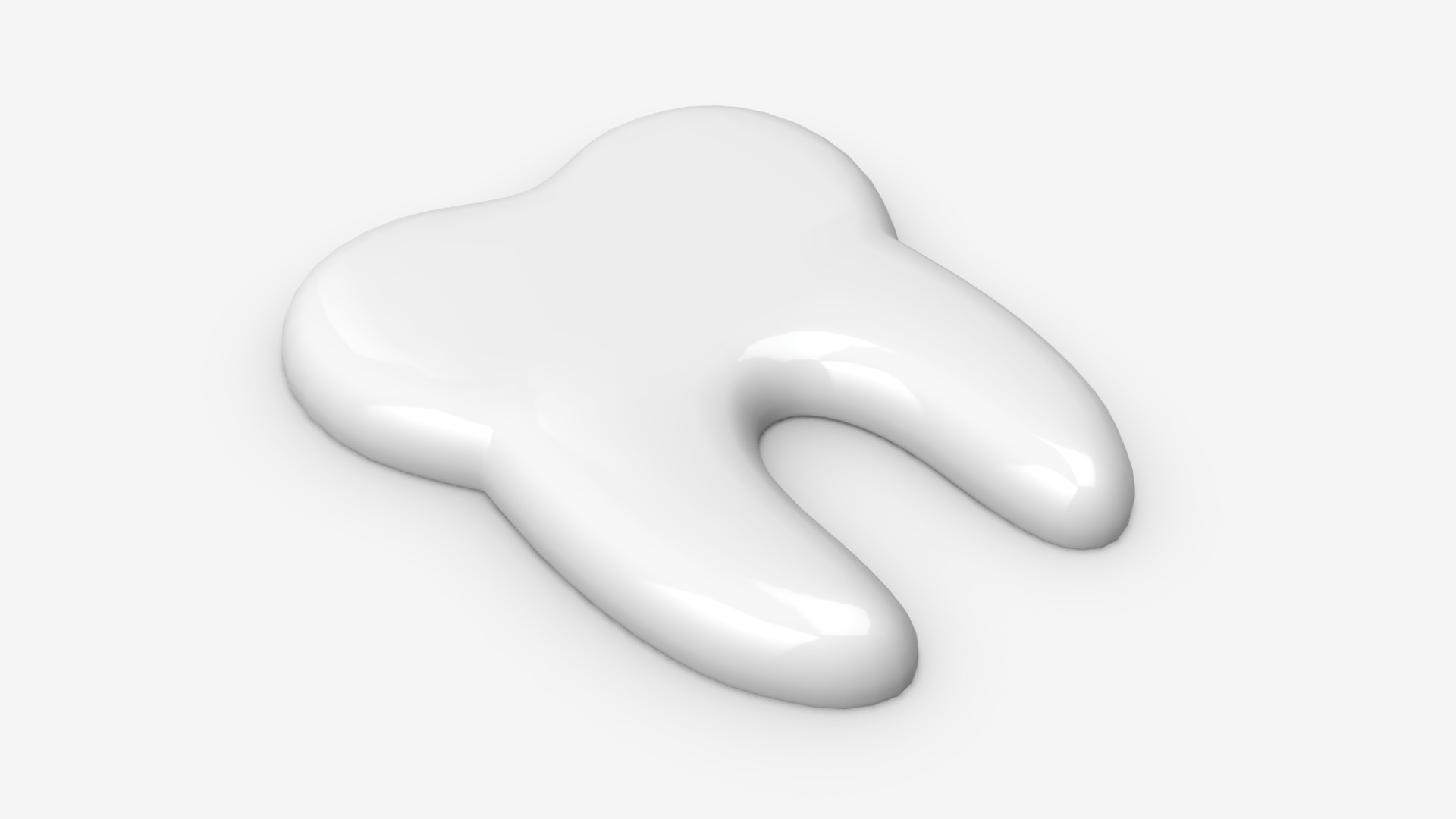 3D model Tooth sticker - This is a 3D model of the Tooth sticker. The 3D model is about a white plastic mouse.