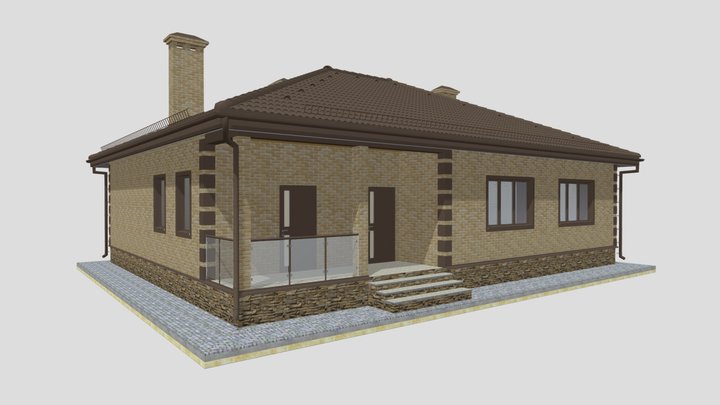 Дом с газоблока 139 м2 3D Model