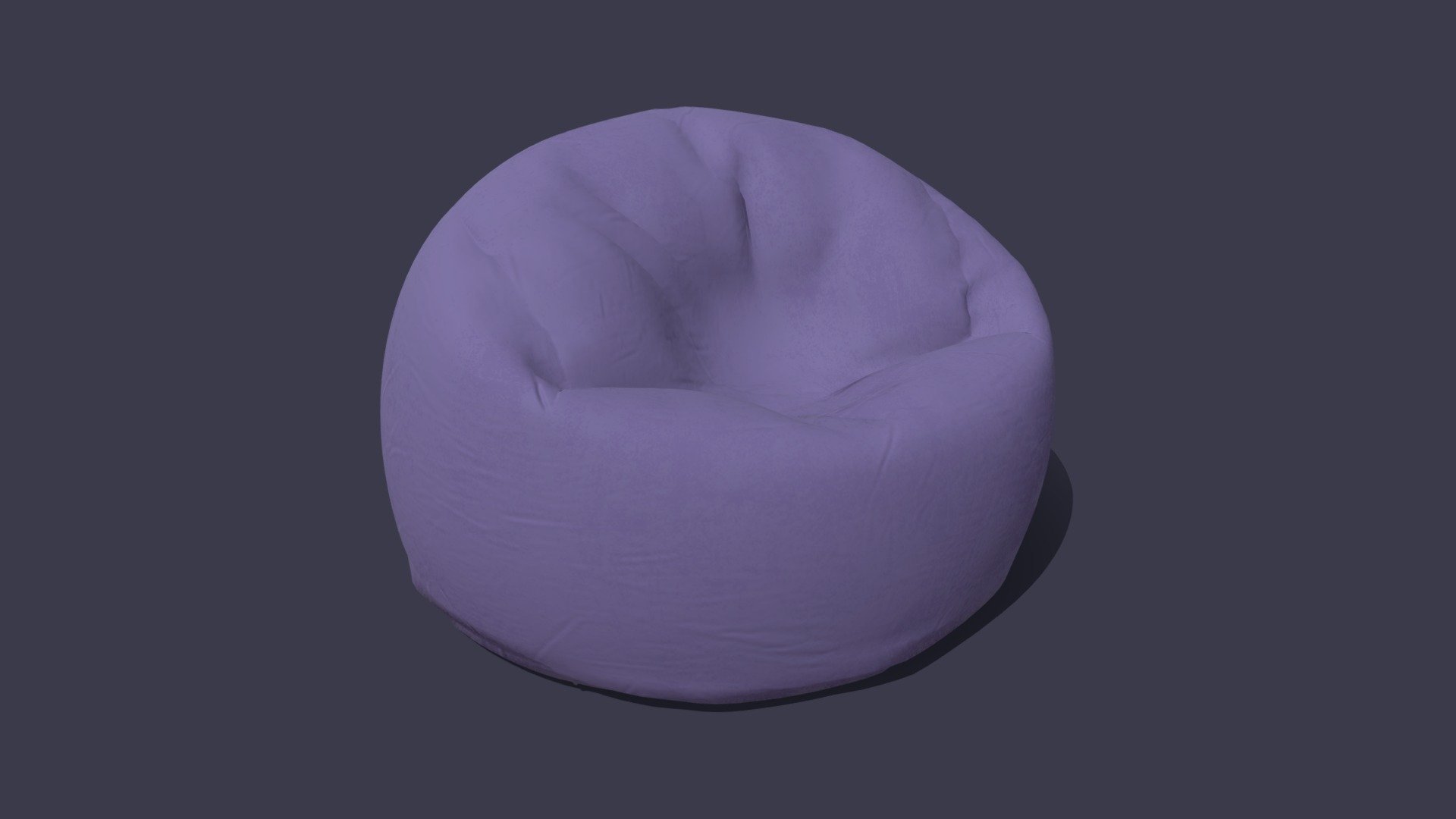 Purple Velvet Bean Bag 3D model by Maggatron (MaggaModels) [96a24fe
