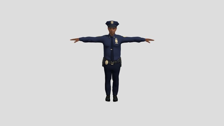 Male police v2 3D Model