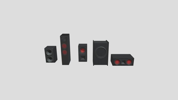 Low Poly Speakers Titan 3D Model