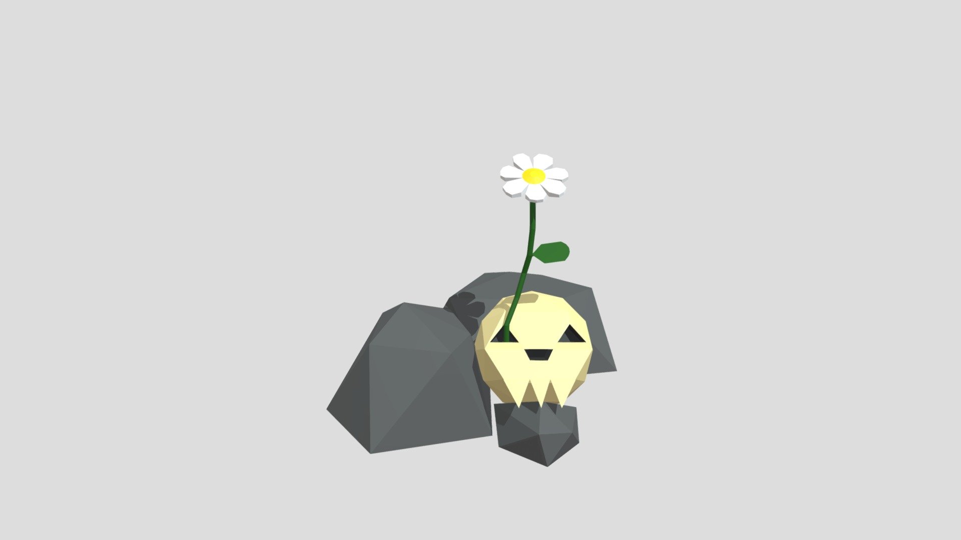 Cartoon flower and skull