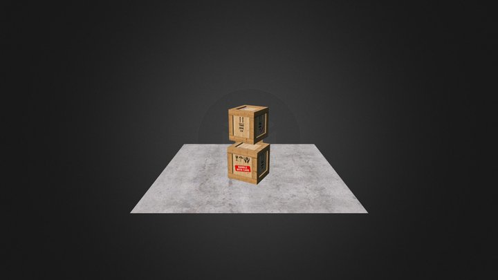 Wooden Parcel Boxes 3D Model