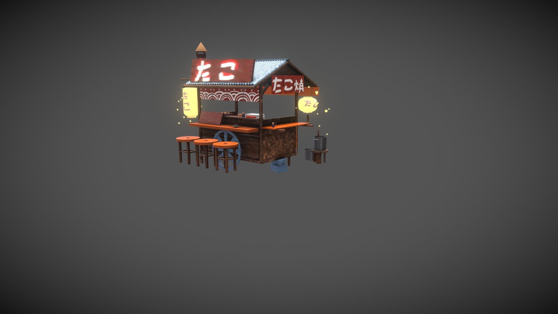 takoyaki_cart - 3D model by sinsoae12 [96a6070] - Sketchfab