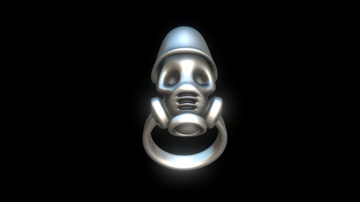 Gas Mask Skull Ring 3D Model