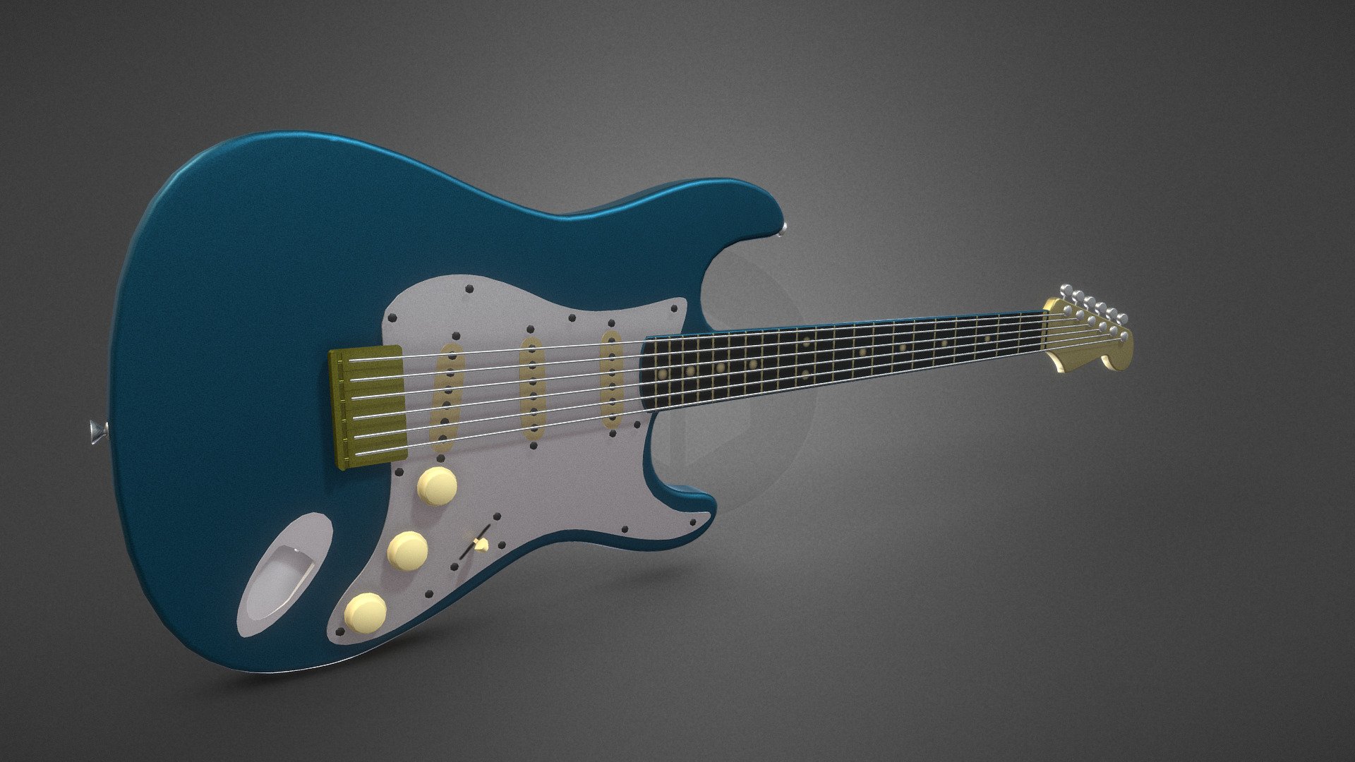 Fender Stratocaster Guitar Blue Download Free 3D model by