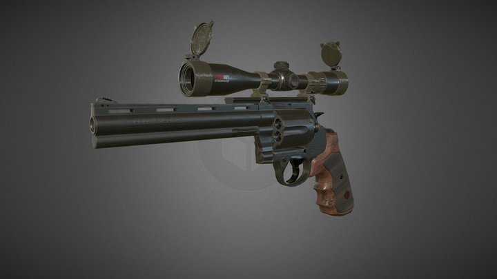 Colt Anaconda - Scope 8X 3D Model