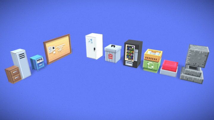 Minecraft Mystery & Industrial Props Pack – Free 3D Model STL