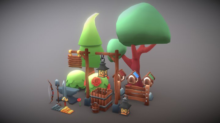 Stylized Asset Pack 3D Model