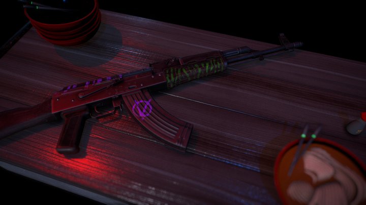 Cyber Rebel Kalashnikov 3D Model