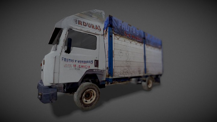 Old truck van LowPloy 3D Model