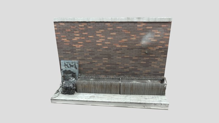 Brick Wall 3D Model