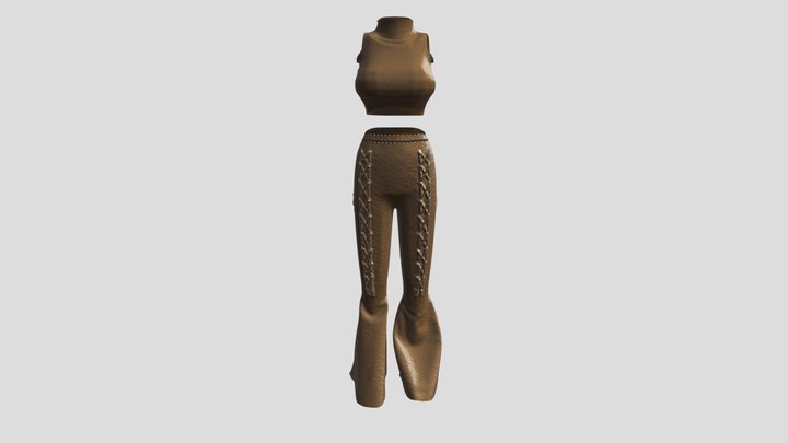 a set of top and leather pants 3D Model