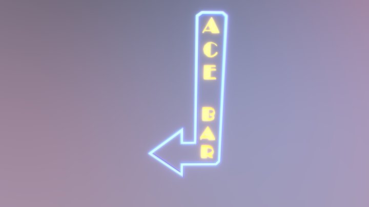 Bar Sign Neon 3D Model