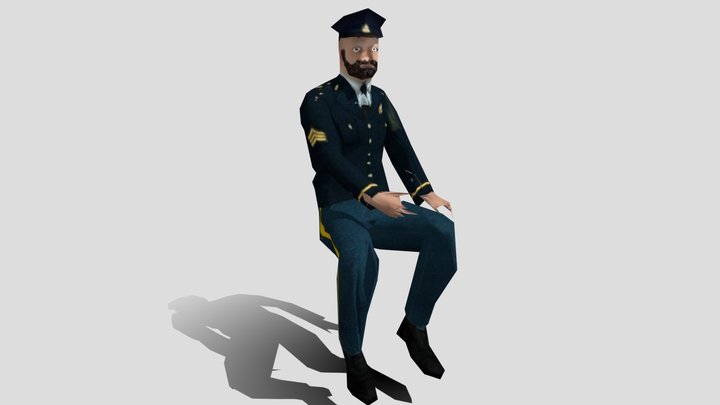 Low-poly PSX Pilot flying a plane (animated)