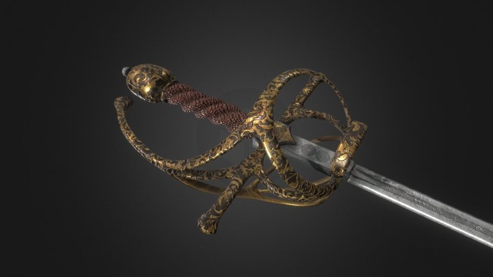 Swept Hilt Rapier 3D Model