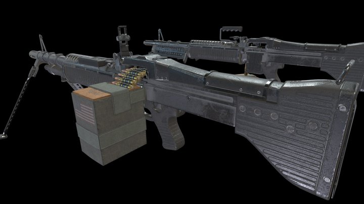 M60 MAchine Gun 3D Model